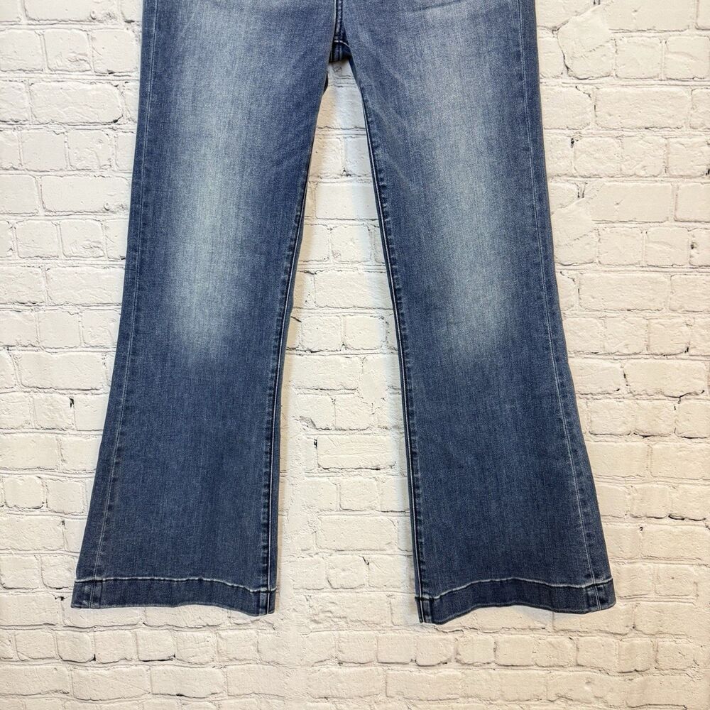 7 For All Mankind DOJO Slim Illusion Flare Jeans Mid Rise Pond Blue Women's 30 - Picture 11 of 15